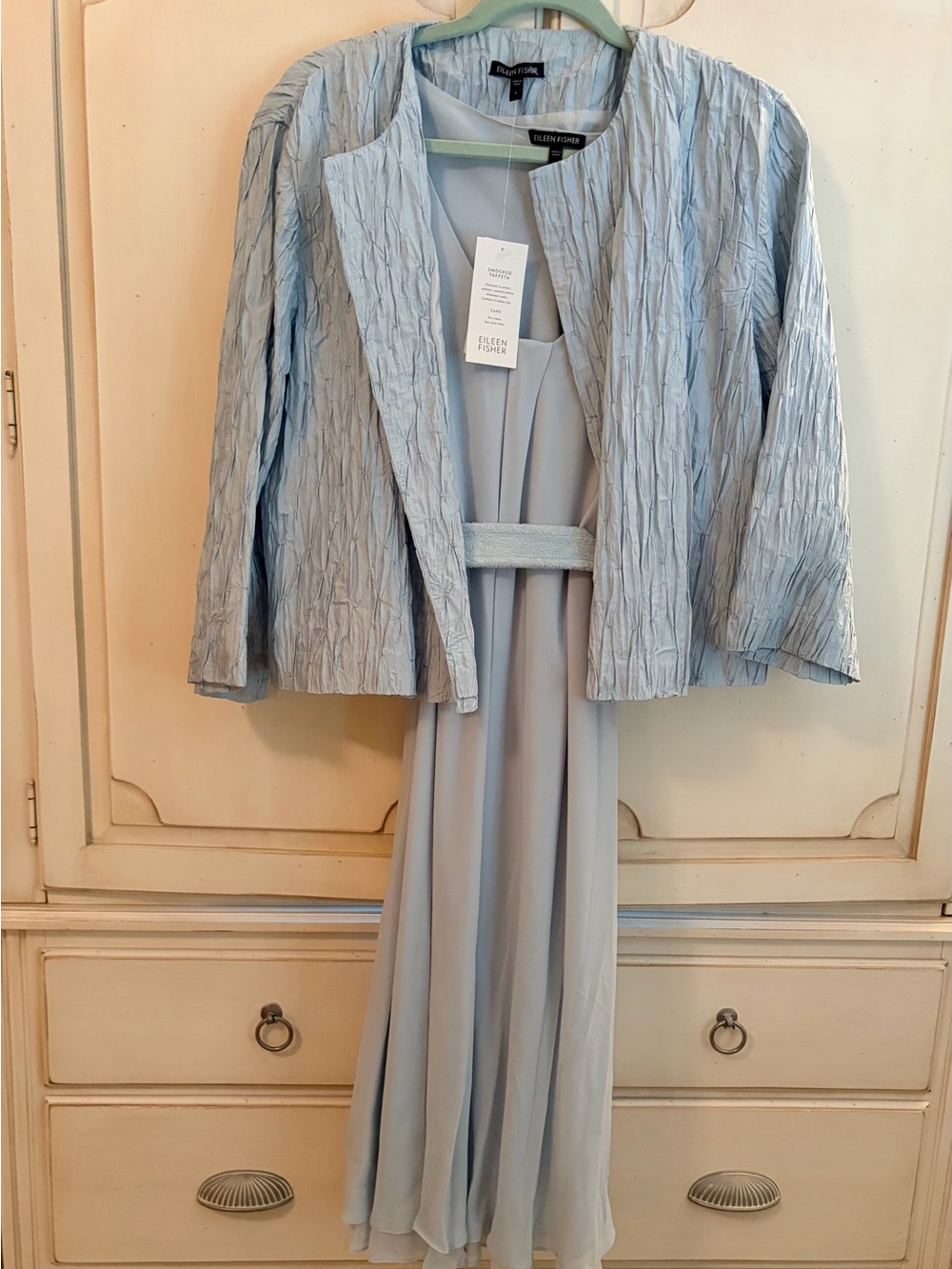 Eileen Fisher Silk taffeta Jacket W/Slip Dress 👗